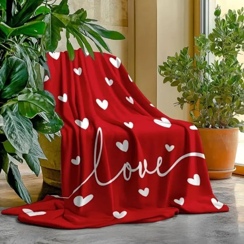 Valentines Day Love Heart Lightweight Fleece Blanket - 50" x 60"